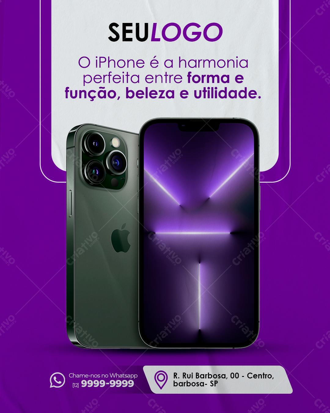 Post para Redes Sociais iPhone PSD Editável