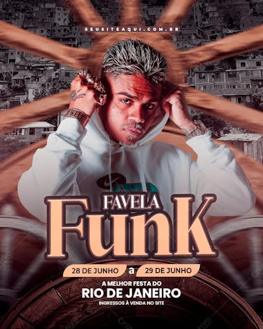 Flyer para eventos funk e bailes com detalhes