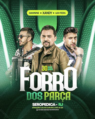 Flyer para eventos e festas de forro, funk e shows