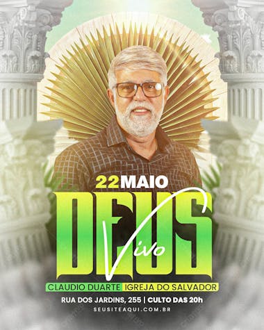 Flyer para eventos gospel profissional com cores vibrantes