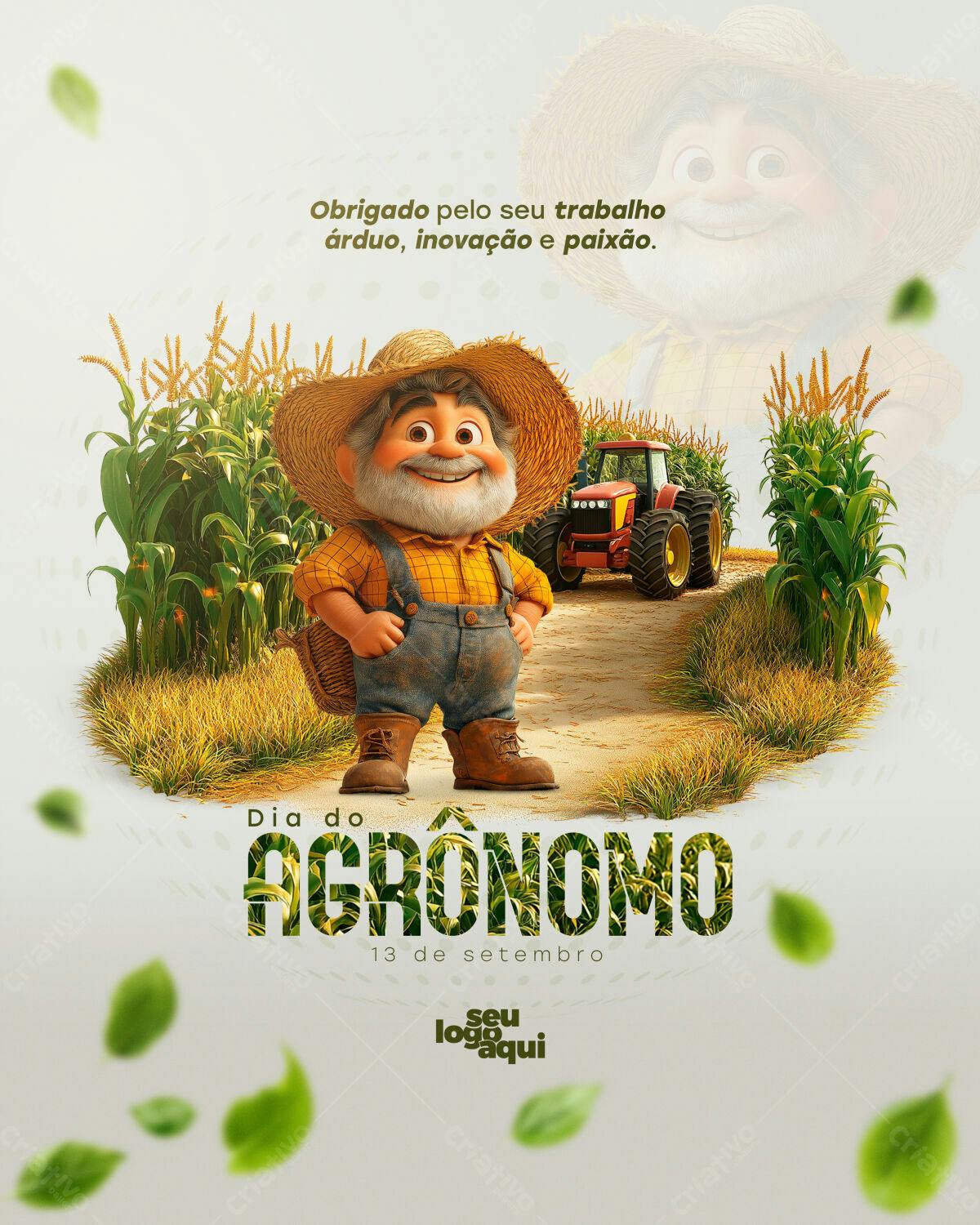 Flyer Dia do Agrônomo PSD Editável