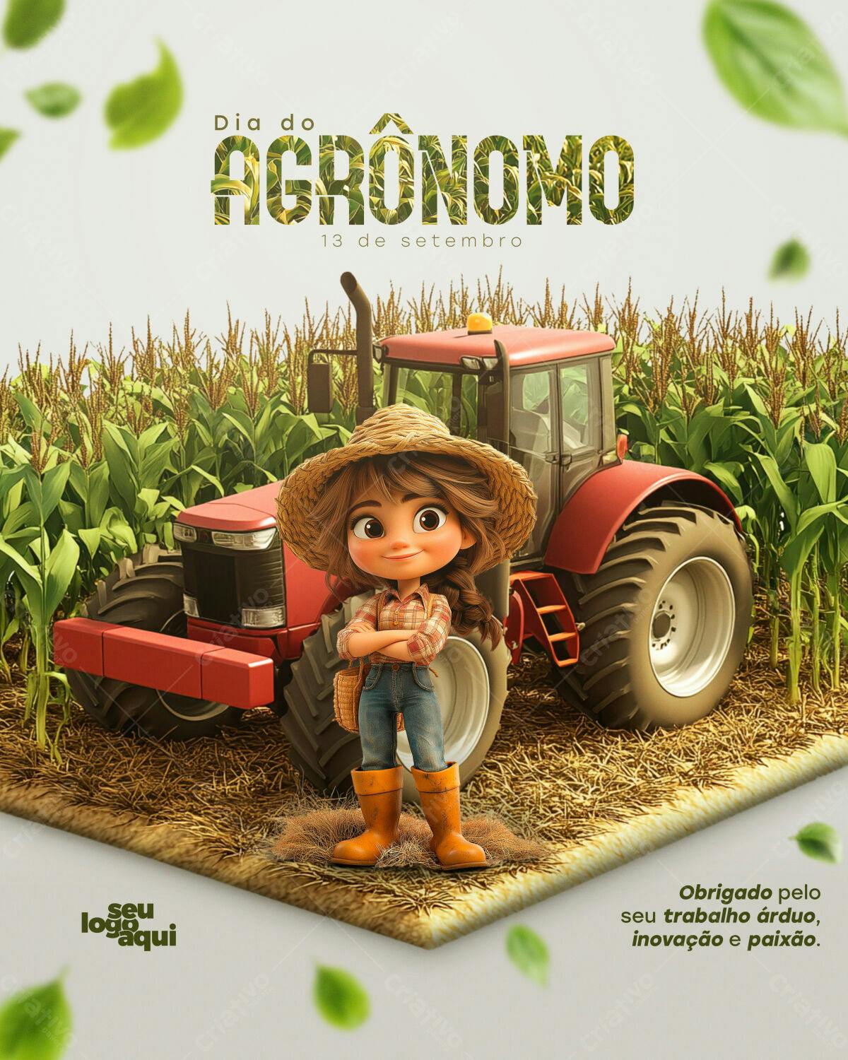Flyer Dia do Agrônomo PSD Editável