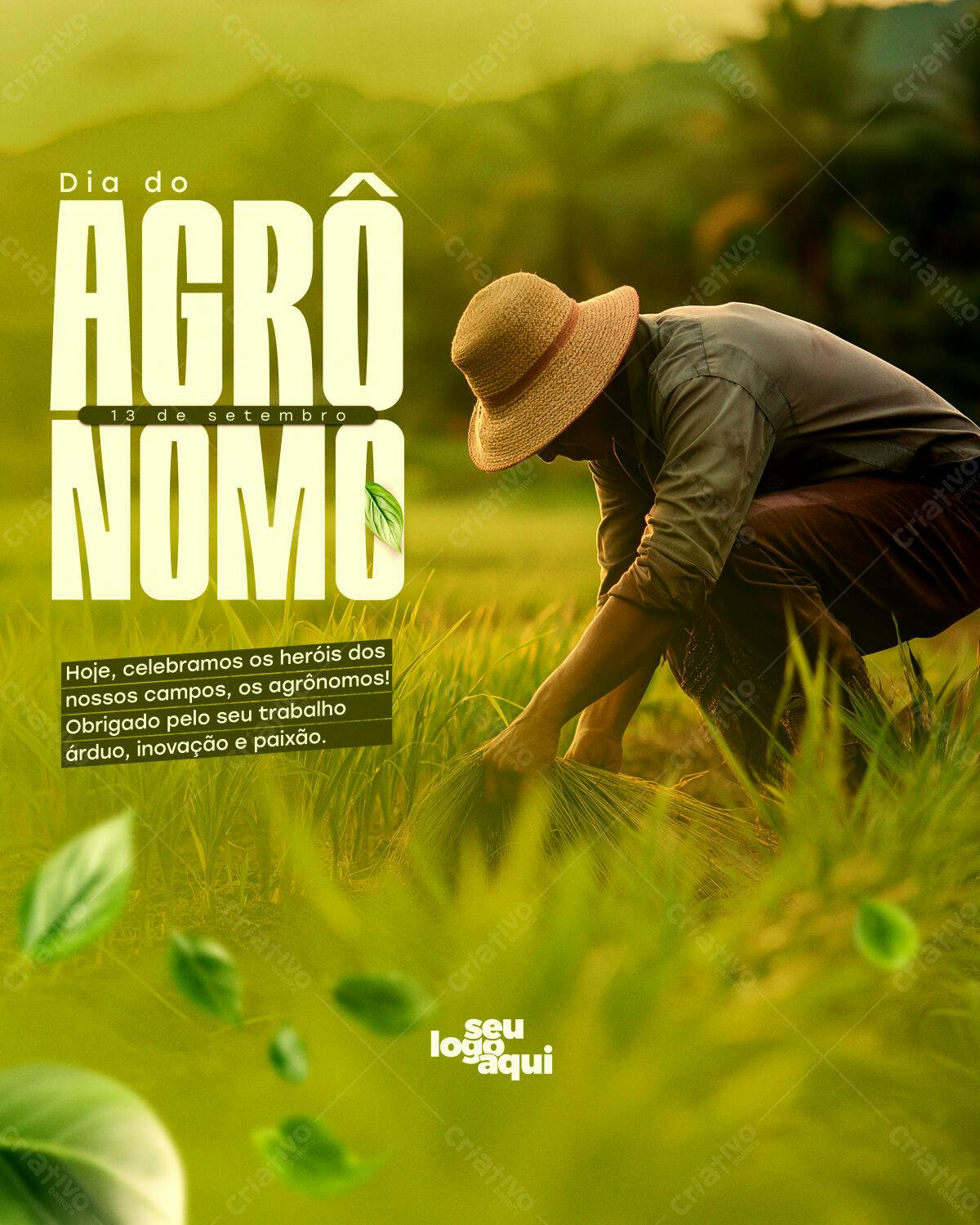 Flyer Dia do Agrônomo PSD Editável
