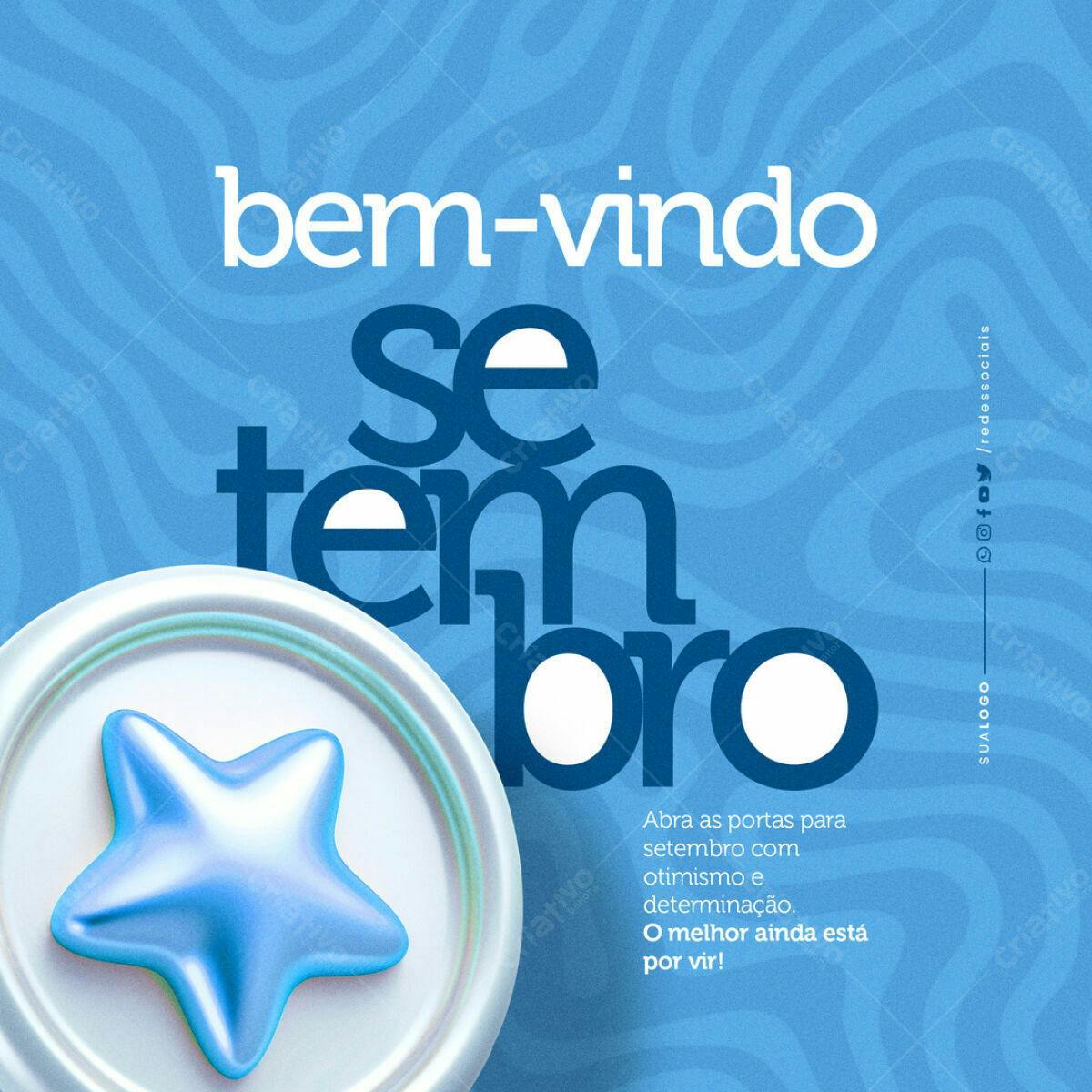 Post para Boas Vindas Setembro PSD Editável