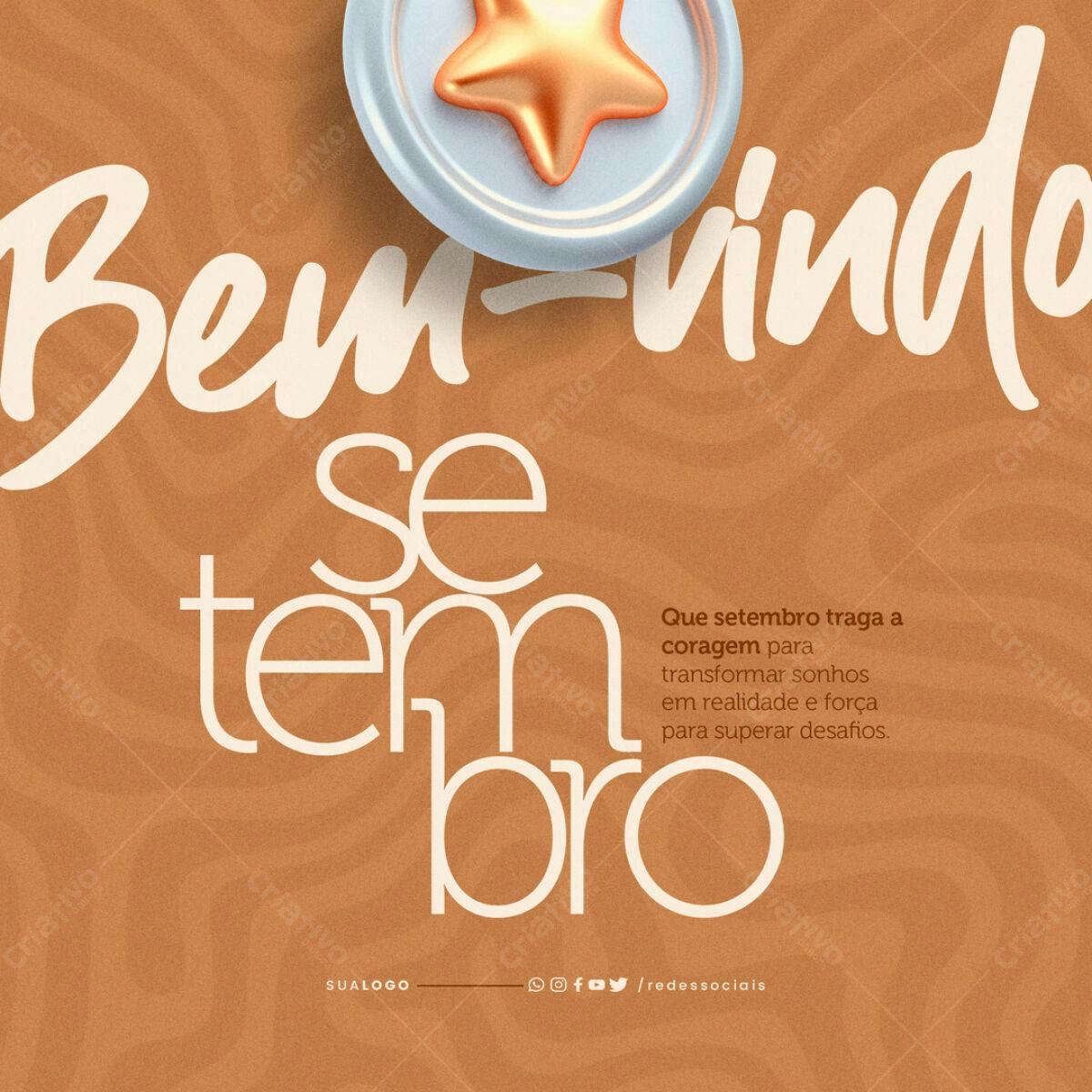 Postagem Boas Vindas Setembro PSD Editável