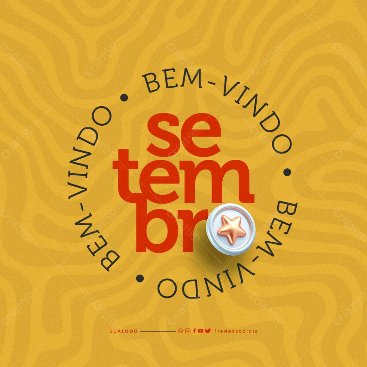 Postagem Boas Vindas Setembro PSD Editável