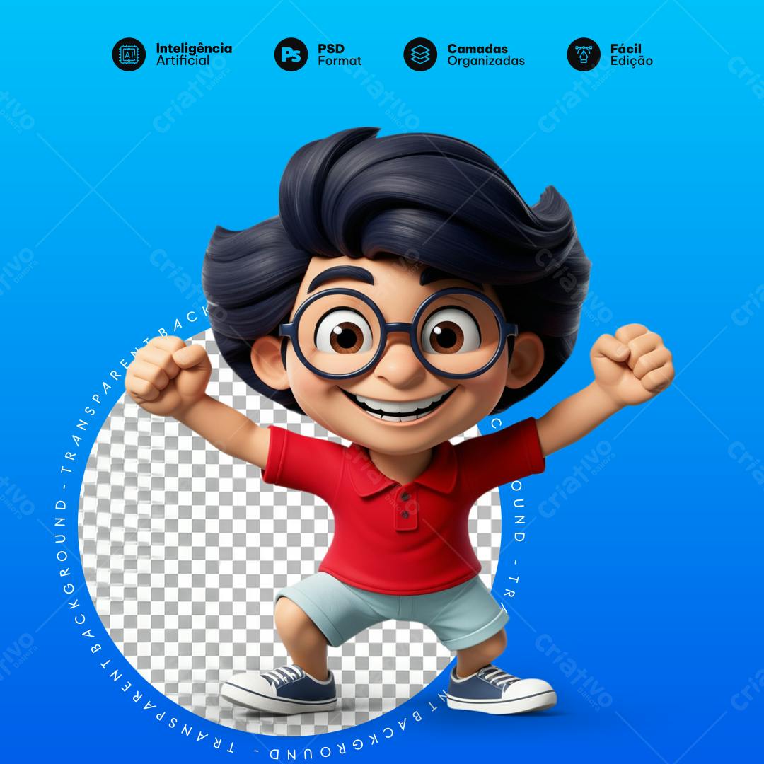 Icone Menino Feliz PNG com fundo transparente