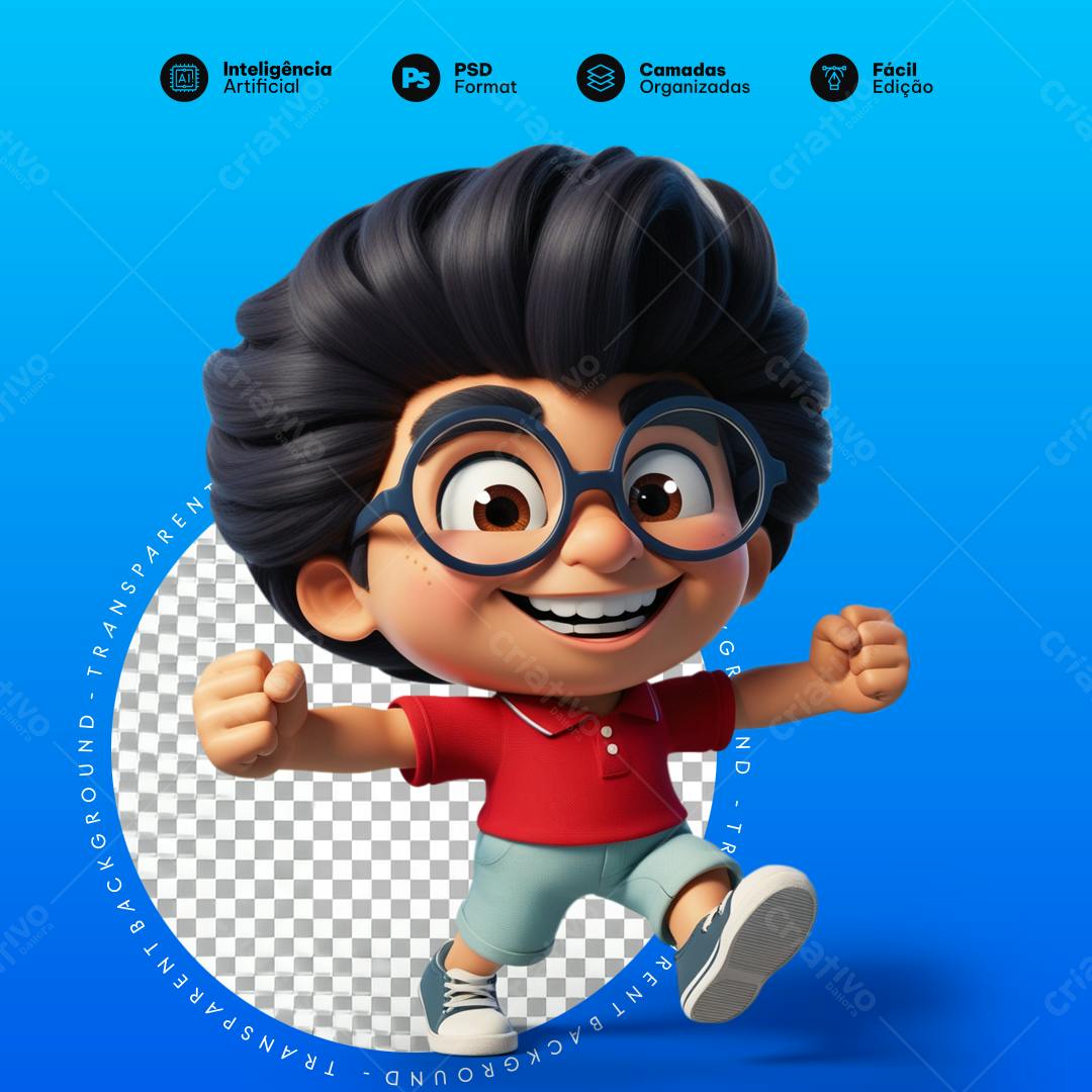 Icone menino alegre PNG com fundo transparente