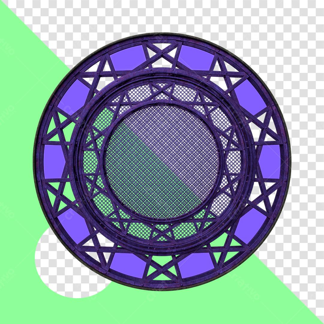 Icone Mandala Roxo e Verde PNG com fundo transparente