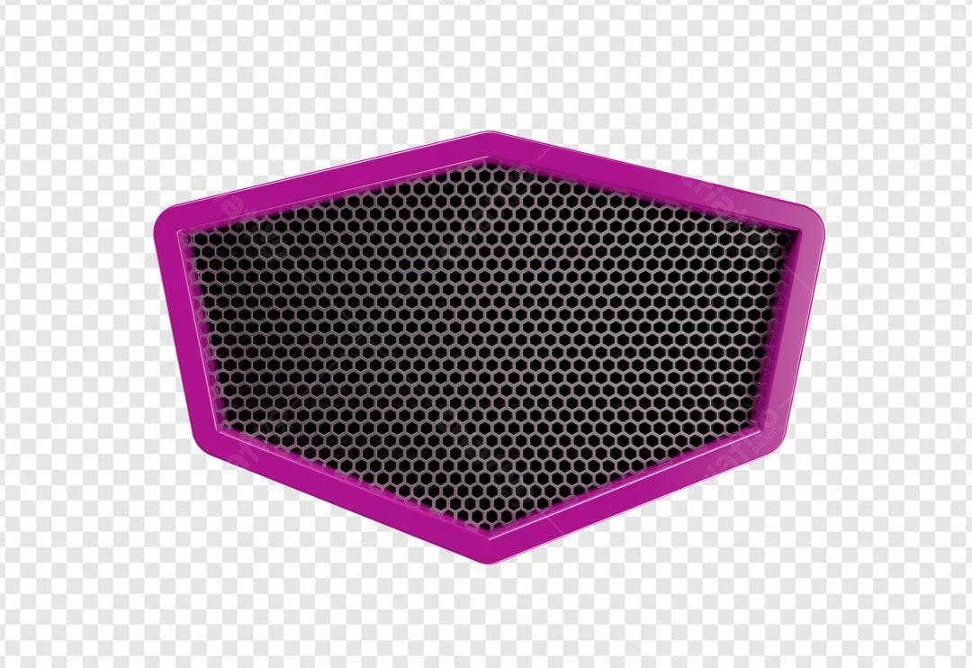 Selo 3D Hexagonal Metalizado Rosa e Preto