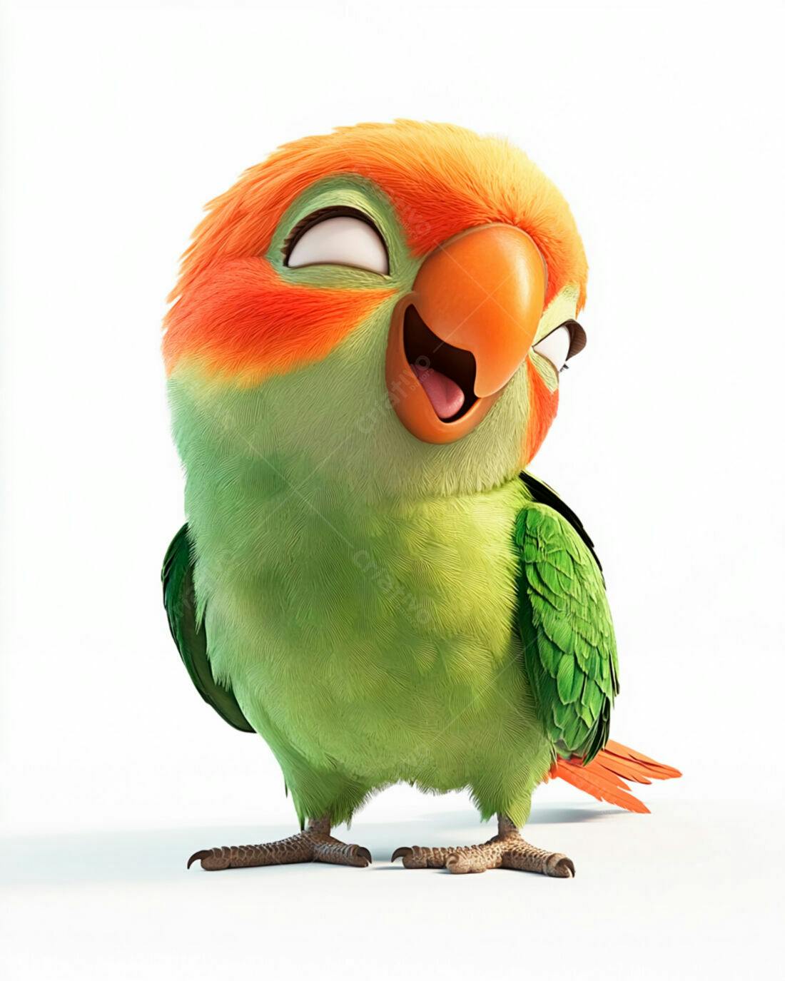 Papagaio animado feliz cores vibrantes