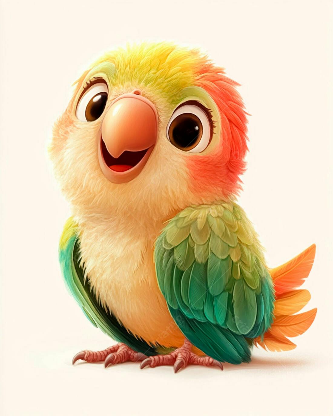 Papagaio colorido estilo desenho animado alegre