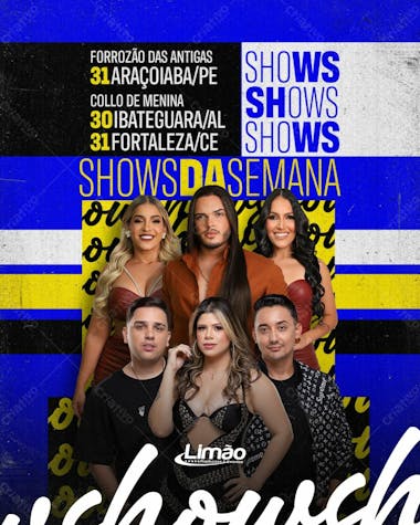 Shows da semana artistas limão produções (feed e stories)