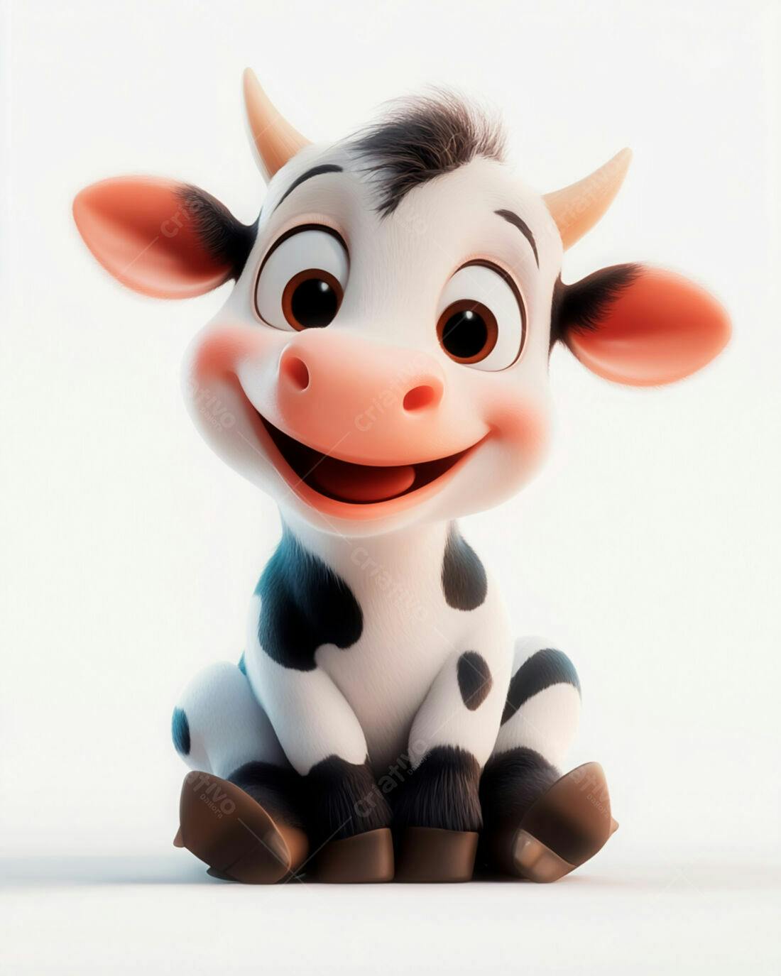 Bebê vaca feliz desenho animado