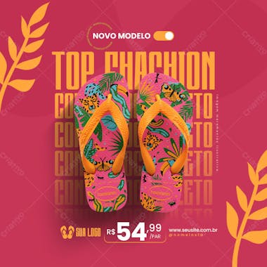 Chinelo havaianas fachion tigre social media