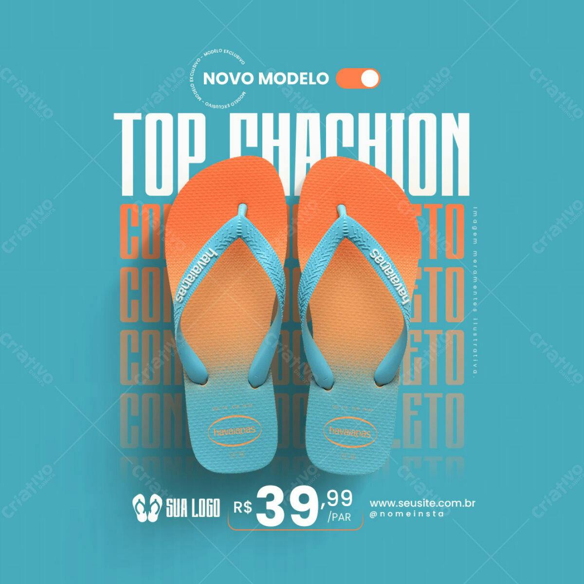 PSD para Anúncio de Havaianas PSD Editável