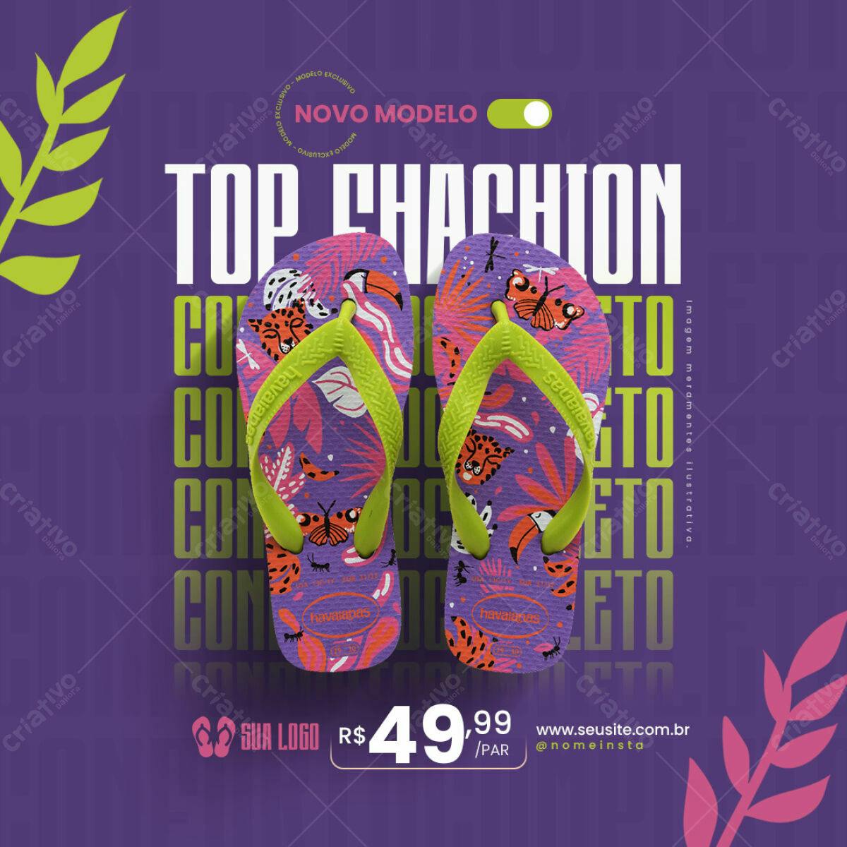 Mockup Chinelos Havaianas Verão PSD Editável