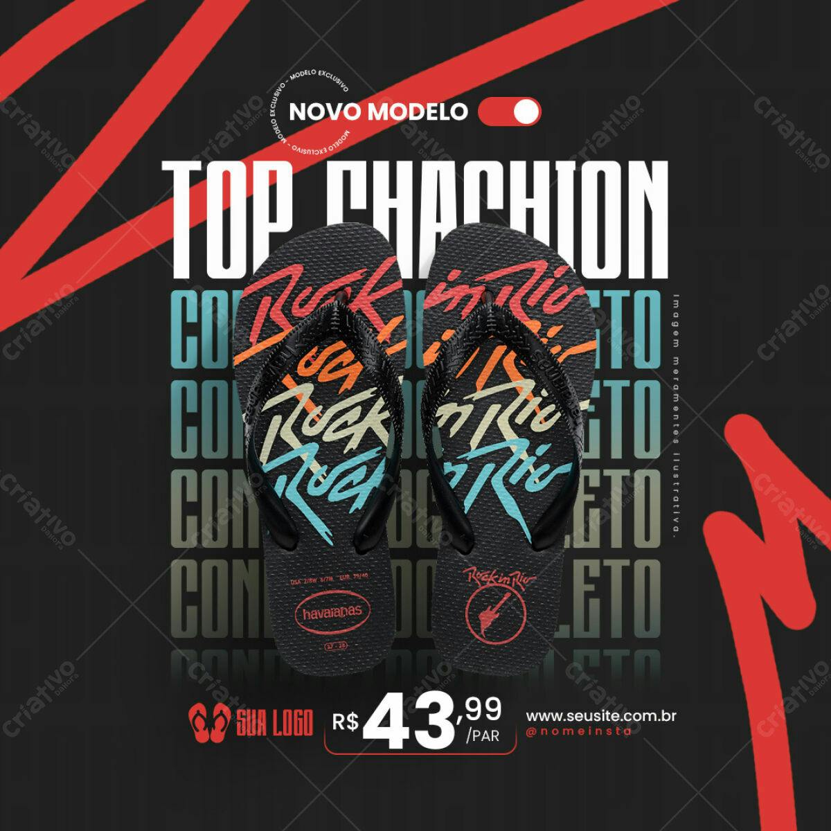 Mockup de Chinelos Havaianas PSD Editável