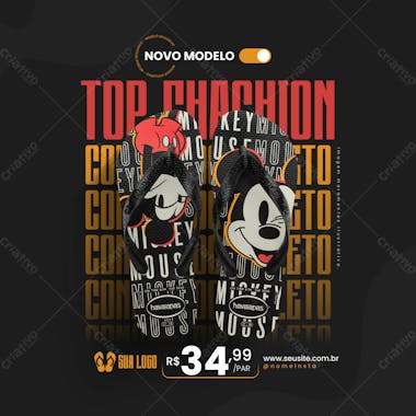 Chinelo havaianas top disney mikey social media