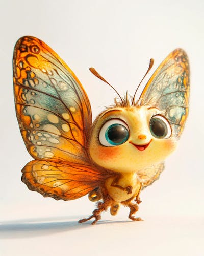 Imagem De Uma Personagem De Desenho Uma Borboleta Colorida