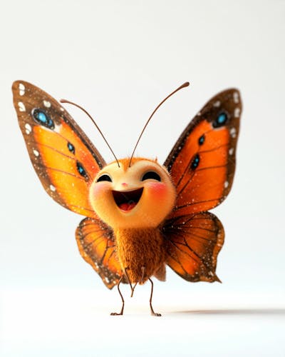 Imagem De Uma Personagem De Desenho Uma Borboleta Colorida