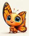 Image of a cartoon character, a colorful butterfly