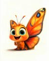 Image of a cartoon character, a colorful butterfly.