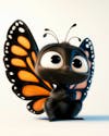 Image of a character from a cartoon, a colorful butterfly.