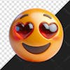 3d emoji element with hearts in eyes 01