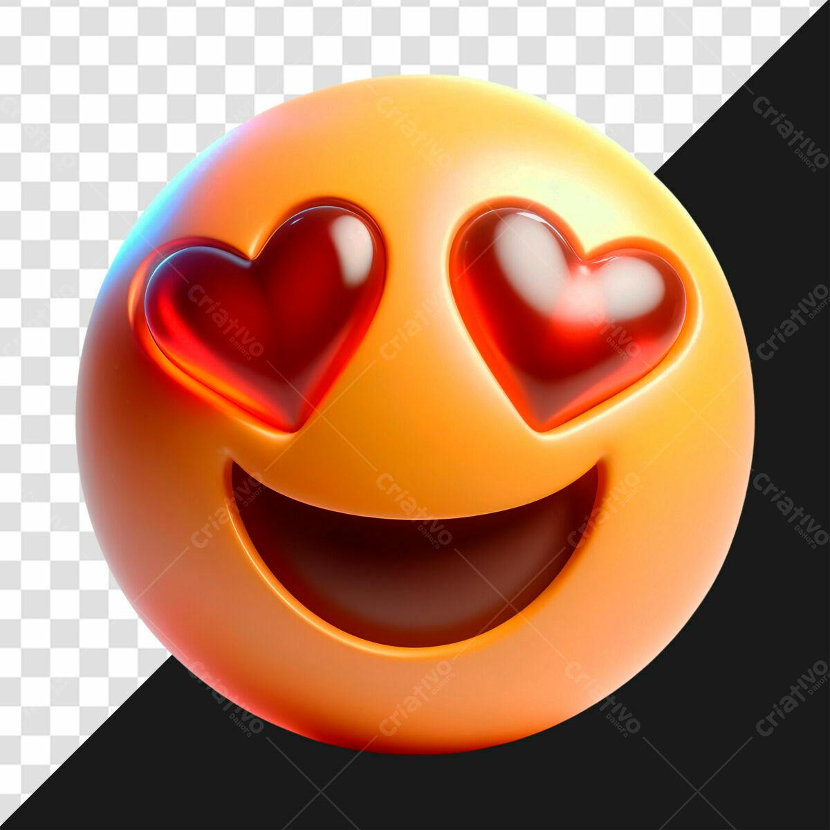 Emoji Amoroso em 3D PSD Editável