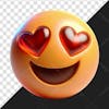 3d emoji element in love and hearts in eyes 04