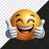 3d emoji element doing thumbs up and smiling 01