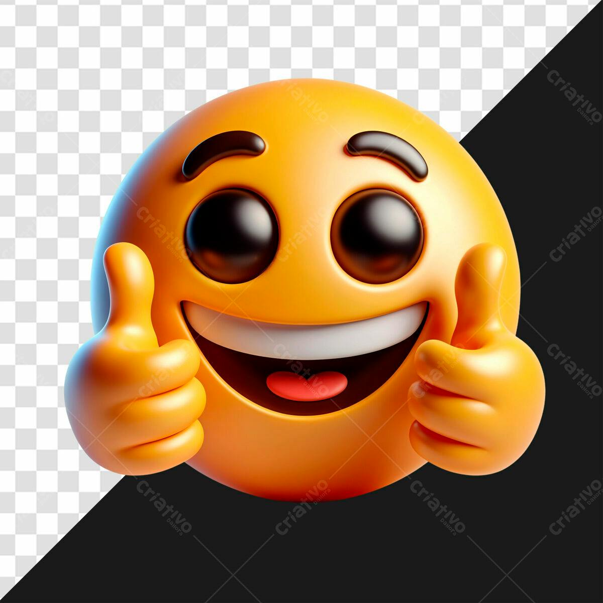 Emoji Feliz com Polegar para Cima PSD Editável