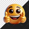 3d emoji element making thumbs up and smiling 02