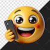 Emoji holding a cell phone 3d element for psd composition 01