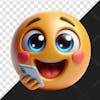 Emoji holding a cell phone 3d element for psd composition 04