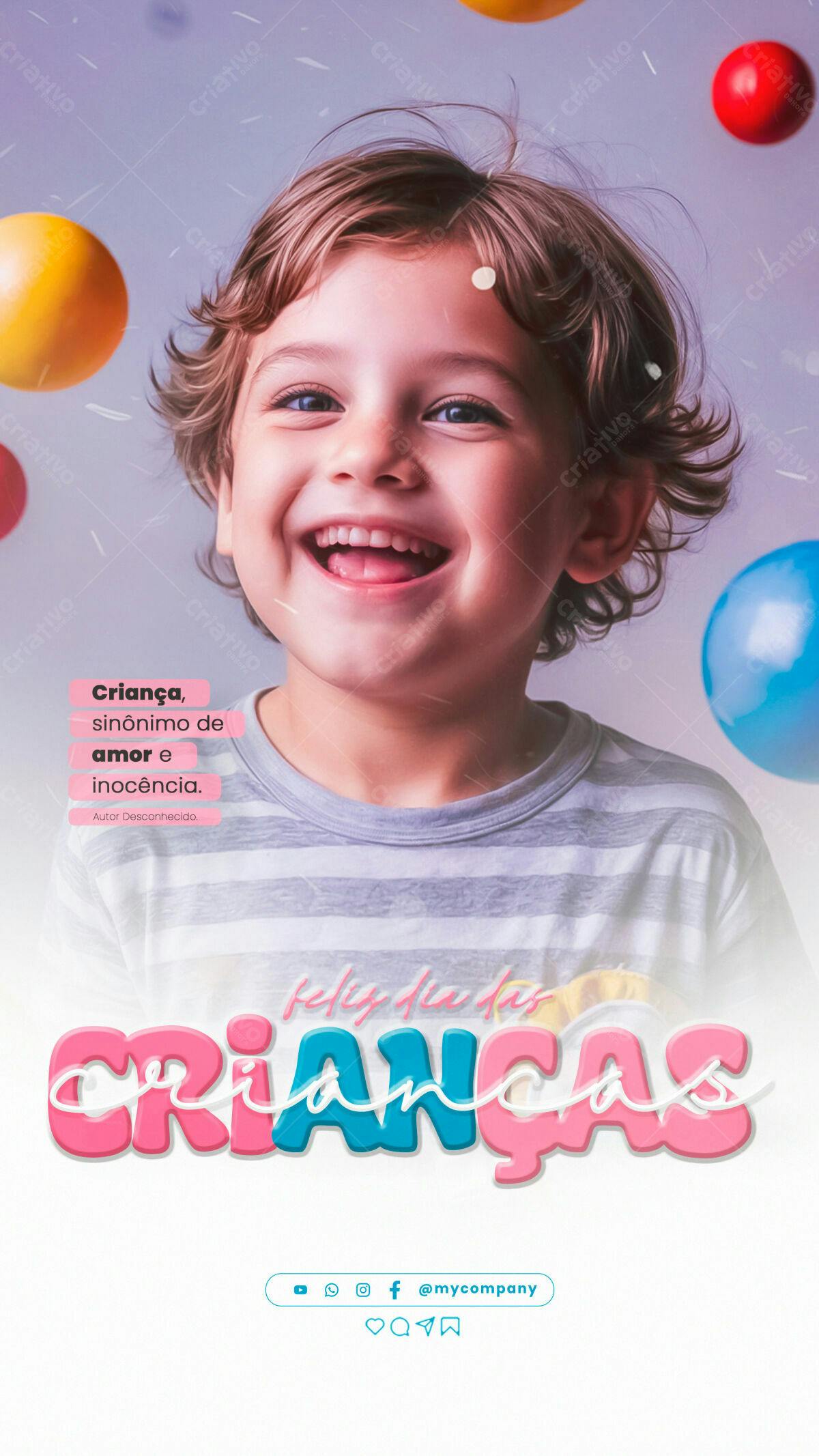 Post para Dia das Crianças PSD Editável