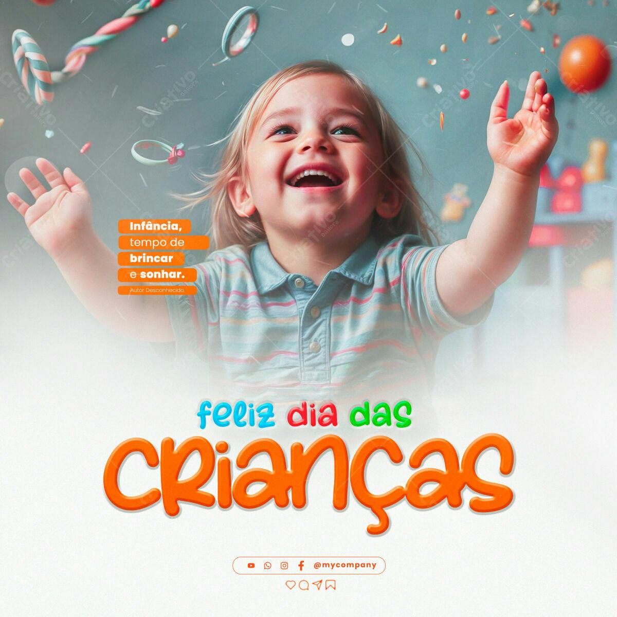 Post para o Dia das Crianças PSD Editável