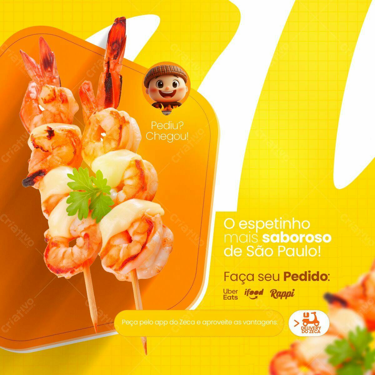 Flyer para Delivery de Espetinhos PSD Editável