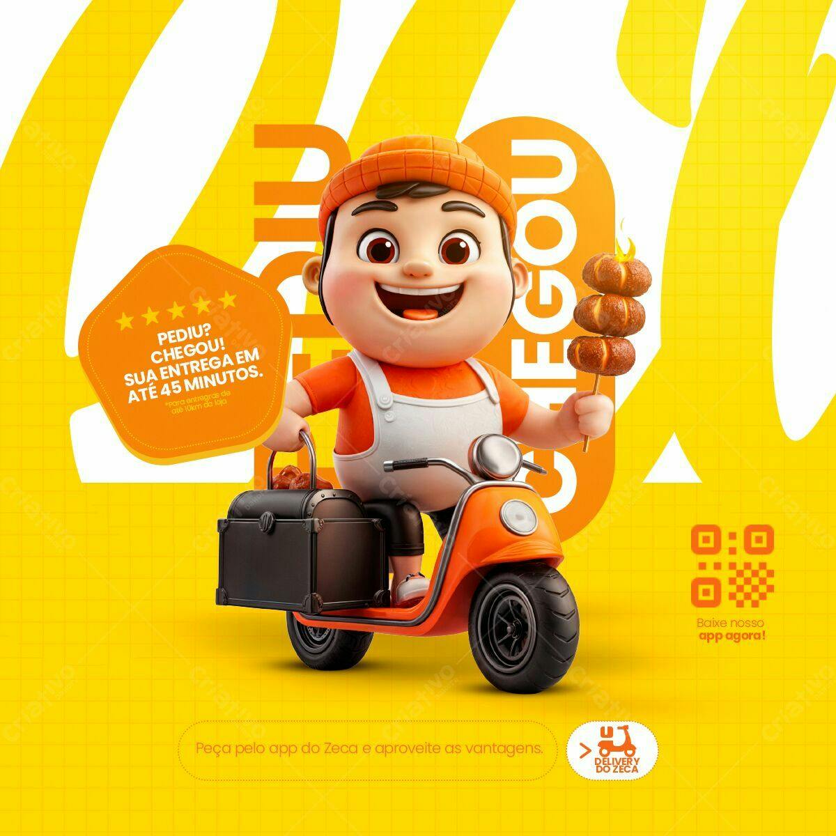 Flyer para Delivery de Padaria PSD Editável