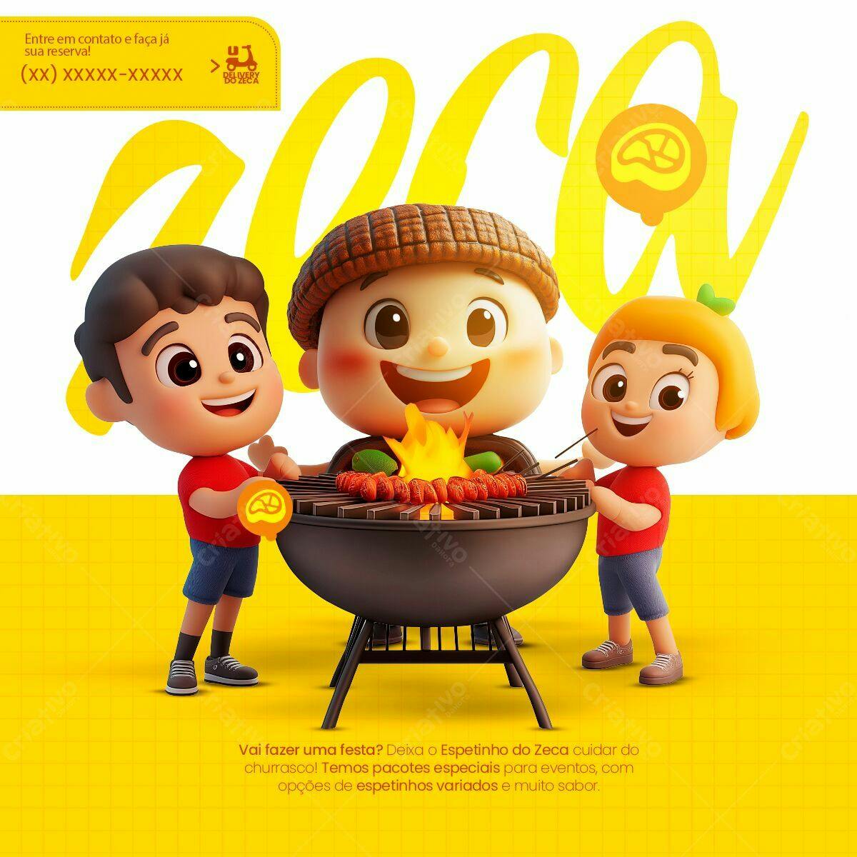 Flyer Churrasco Infantil PSD Editável