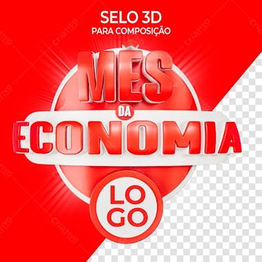 Selo 3d mês da econômia