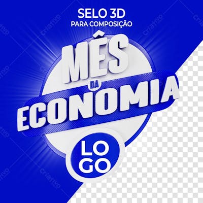 Selo 3D Mês da Econômia