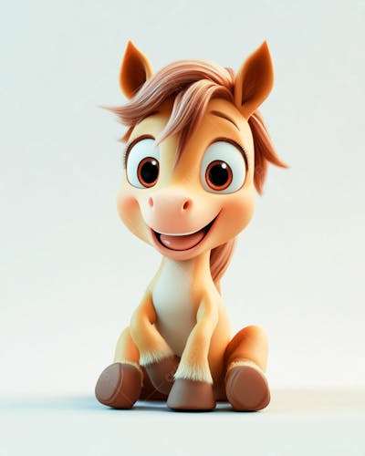 Imagem De Um Cavalinho Sobre Fundo Branco