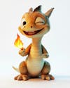 Image of a cartoon baby dragon character