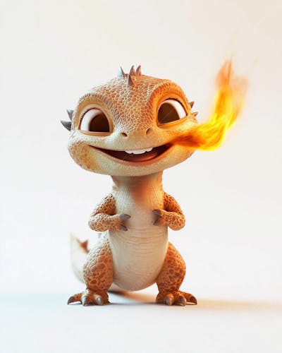 Imagem De Um Personagem De Desenho Animado Bebê Dragão