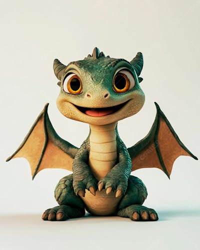 Imagem De Um Personagem De Desenho Animado Bebê Dragão