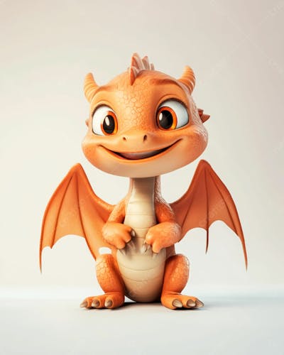 Imagem De Um Personagem De Desenho Animado Bebê Dragão