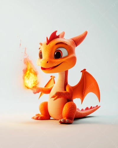 Imagem De Um Personagem De Desenho Animado Bebê Dragão