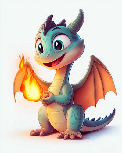 Imagem De Um Personagem De Desenho Animado Bebê Dragão